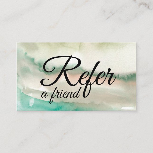 SIMPLE MINIMAL WATERCOLOR PINK REFERRAL CARD (Front)