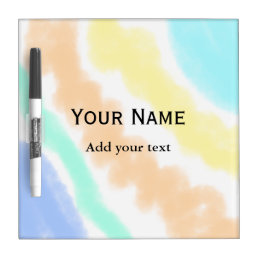 Simple minimal watercolor Pink yellow add name  Dry Erase Board