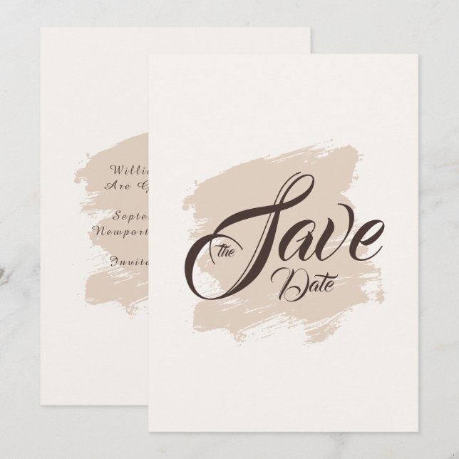 Simple Minimal Wedding Save The Date Invitation (Front/Back)