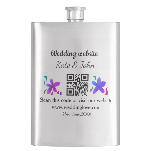 Simple minimal wedding website Q R code add name y Flask (Front)