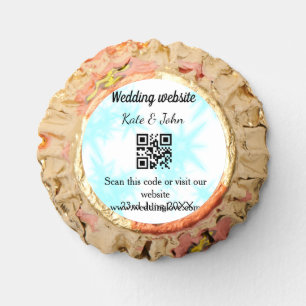 Simple minimal wedding website Q R code add name y Reese's Peanut Butter Cups
