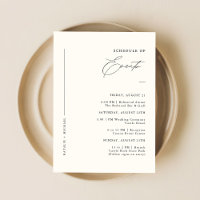 Simple Minimal Wedding Weekend Schedule of Events