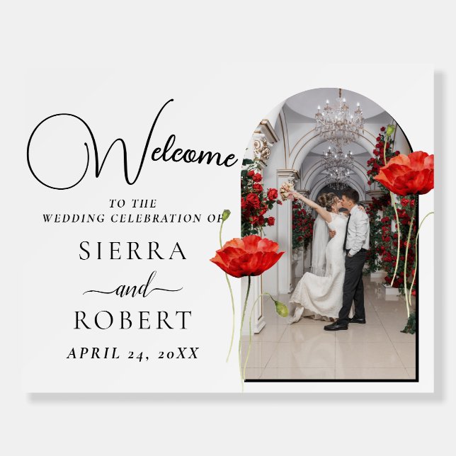 Simple Minimal Wedding Welcome Sign (Front)