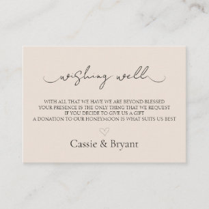 Simple Minimal Wedding Wishing Well Enclosure Card