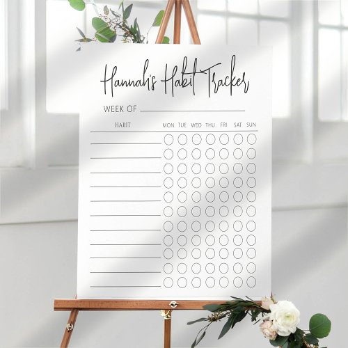 Simple Minimal Weekly Habit Tracker Notepad