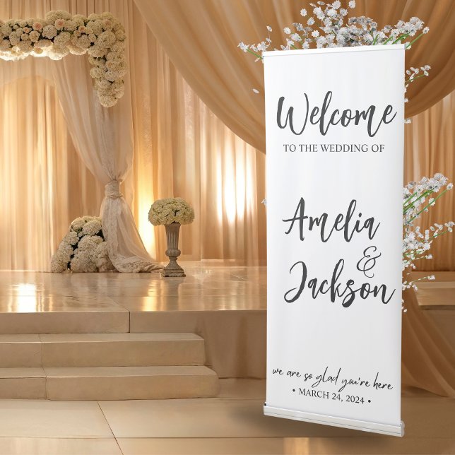 Simple minimal Welcome to our wedding Welcome  Retractable Banner (Creator Uploaded)