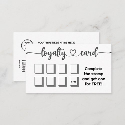 Simple Minimal White Add Your Logo QR Code Loyalty Card