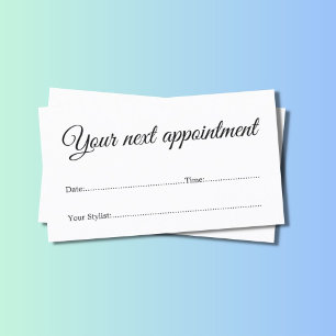 Simple Minimal White Beauty Salon Appointment Card