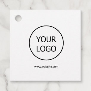SIMPLE MINIMAL WHITE CUSTOM LOGO HERE NAME HERE GI FAVOR TAGS