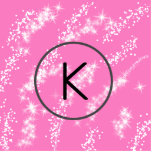 simple minimal white monogram pink glitter waterco cutout<br><div class="desc">design</div>