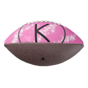 simple minimal white monogram pink glitter waterco football