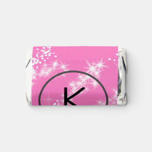simple minimal white monogram pink glitter waterco hershey's miniatures