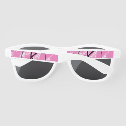 simple minimal white monogram pink glitter waterco sunglasses