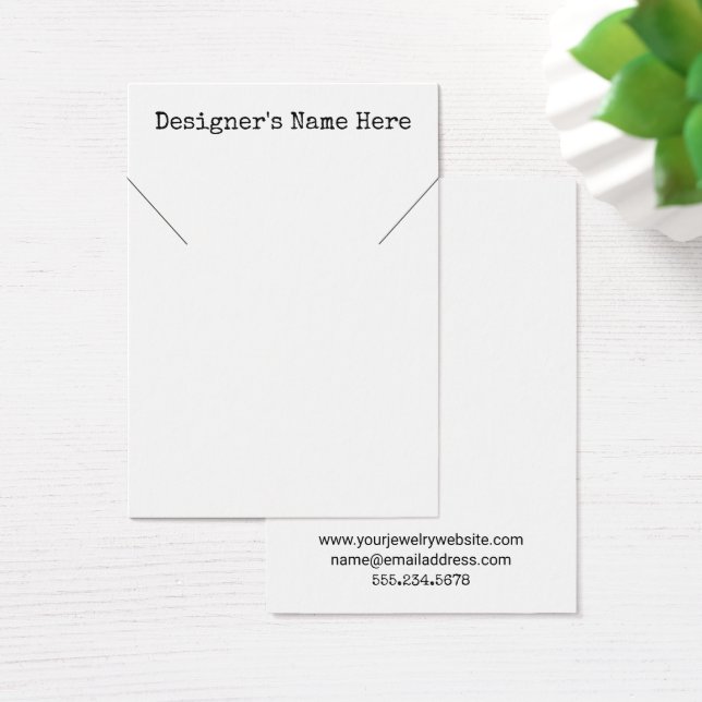 Simple Minimal White Necklace Holder Display Cards (Desk)