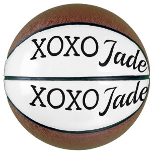 Simple minimal xoxo love add your text name throw basketball