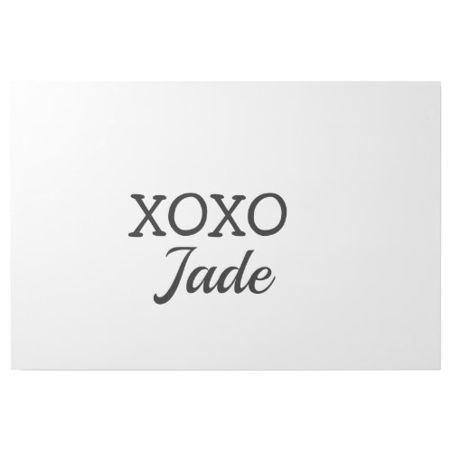 Simple minimal xoxo love add your text name  throw gallery wrap