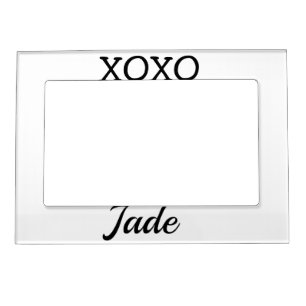 Simple minimal xoxo love add your text name throw magnetic frame