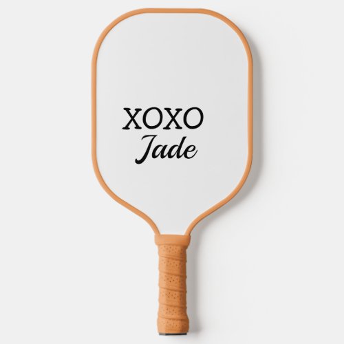 Simple minimal xoxo love add your text name  throw pickleball paddle