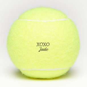 Simple minimal xoxo love add your text name throw tennis balls