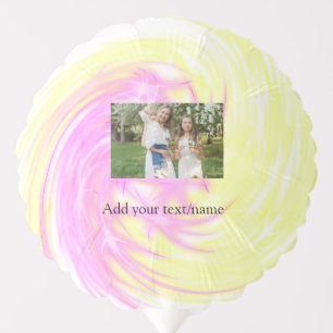Simple minimal yellow pink sparkle add photo glitt balloon