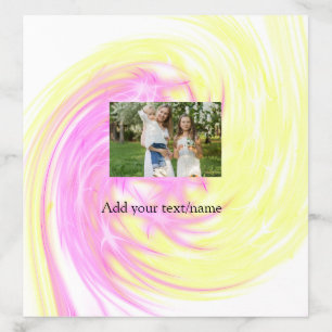 Simple minimal yellow pink sparkle add photo glitt envelope liner