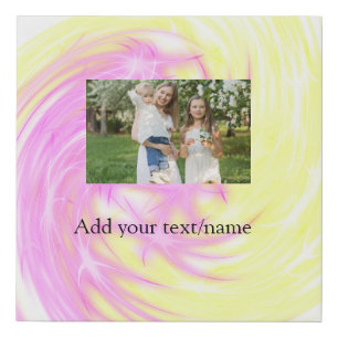 Simple minimal yellow pink sparkle add photo glitt faux canvas print