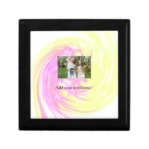 Simple minimal yellow pink sparkle add photo glitt gift box