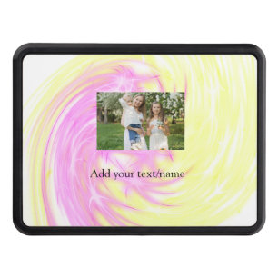 Simple minimal yellow pink sparkle add photo glitt hitch cover