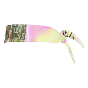 Simple minimal yellow pink sparkle add photo glitt tie headband