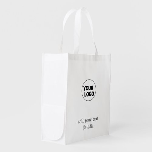 simple minimale design add your logo text large  grocery bag
