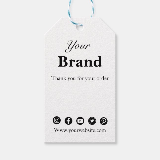 Simple minimalis business hang tag price clothing  (Front)