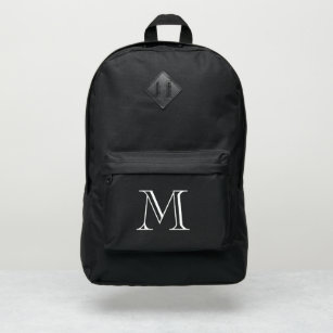 Simple minimalist 1 letter monogram college port authority® backpack