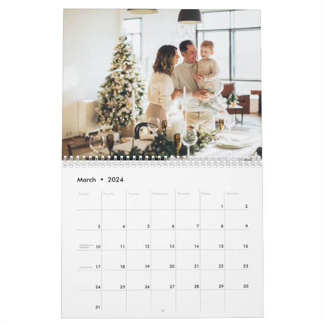 Simple Minimalist 2024 Family Photo Personalized Calendar | Zazzle