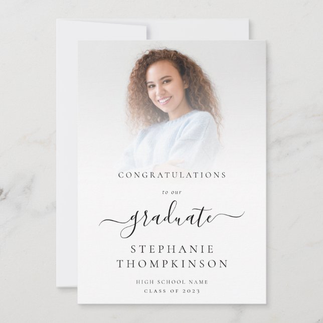 Simple Minimalist 2024 Photo Graduation  Announcement (Front)