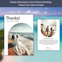 Simple Minimalist 2 Arch Photos Thank You Card