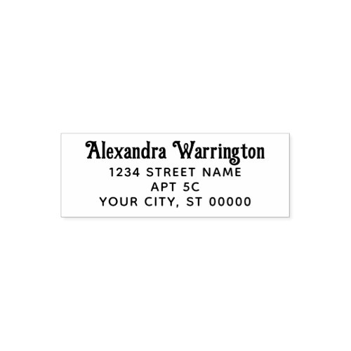 Simple Minimalist 35 Name Return Address Self_inking Stamp