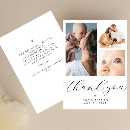 Simple Minimalist 3 Photo Collage Baptism