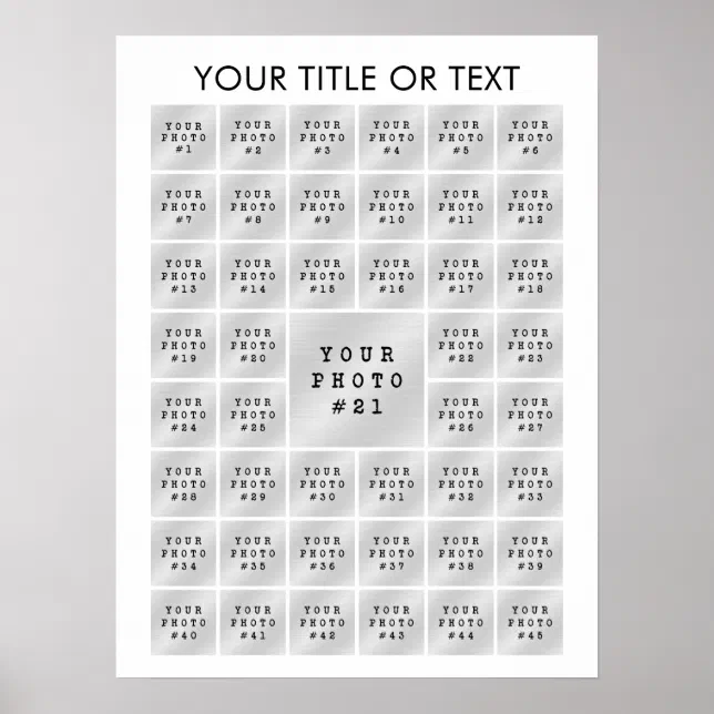 Simple Minimalist 45 Photo Collage Personalized Poster | Zazzle