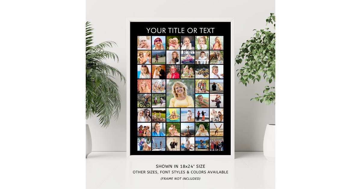 Simple Minimalist 45 Photo Collage Personalized Poster | Zazzle