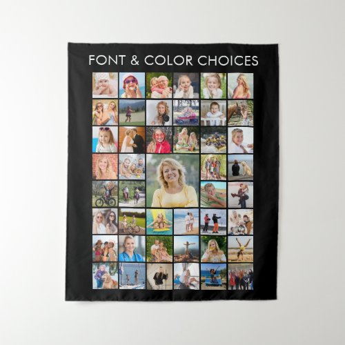 Simple Minimalist 45 Photo Collage Personalized Tapestry