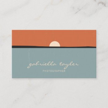 Simple Minimalist Abstract Sunset Photographer Business Card by Dody_ya at Zazzle
