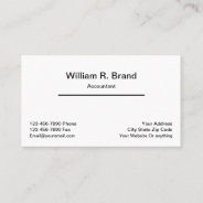 Simple Minimalist Accountant Business Card at Zazzle