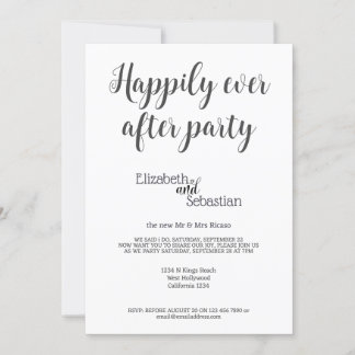 Simple minimalist after wedding party invitation