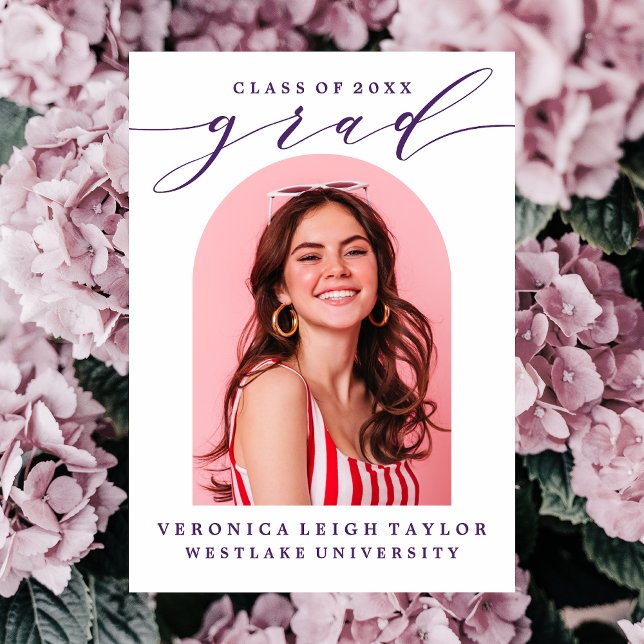 SIMPLE MINIMALIST ARCH CALLIGRAPHY GRAD INVITATION (Creator Uploaded)