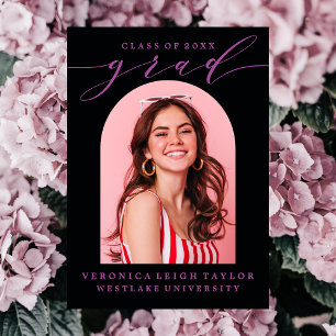 SIMPLE MINIMALIST ARCH CALLIGRAPHY GRAD INVITATION