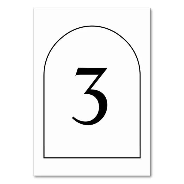 Simple Minimalist Arch Wedding Table Number Zazzle