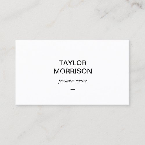 Simple Minimalist Authors Writers Notary Public Business Card