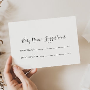 Simple Minimalist Baby Name Suggestions Card
