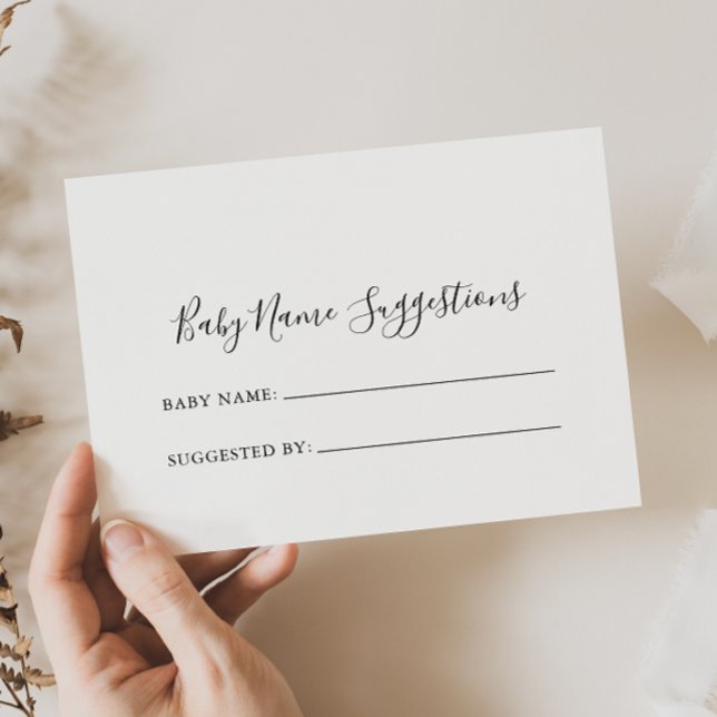Simple Minimalist Baby Name Suggestions Card (Creator Uploaded)