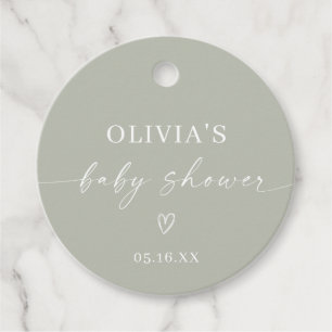Simple Minimalist Baby Shower Favor Tags